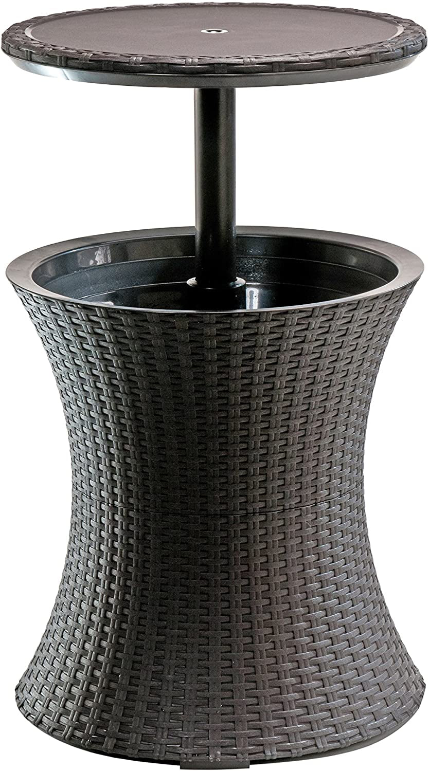 Espresso Brown Pacific Cool Bar Outdoor Patio Furniture and Hot Tub Side Table Espresso Brown
