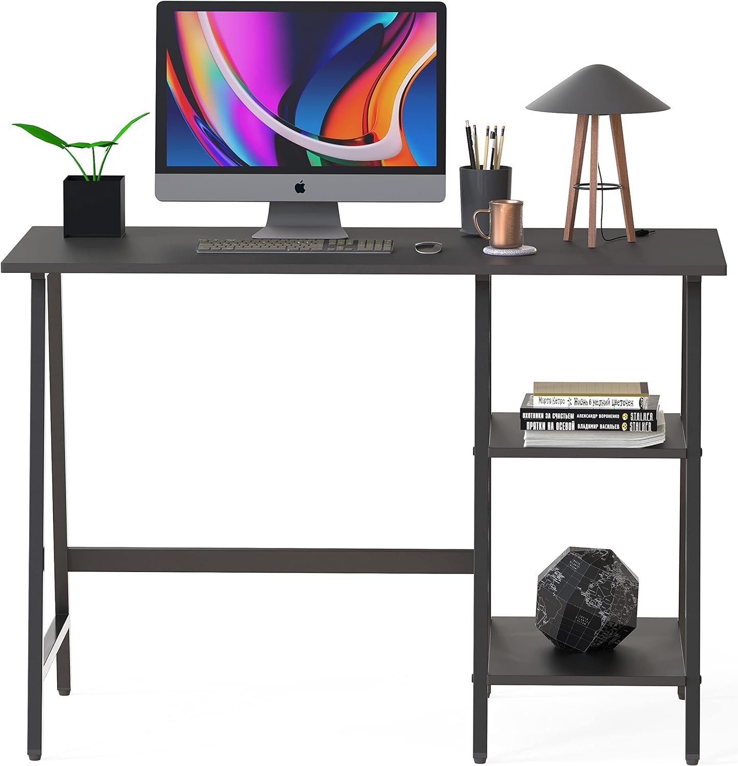 Trestle Room Office Computer Desk, Black