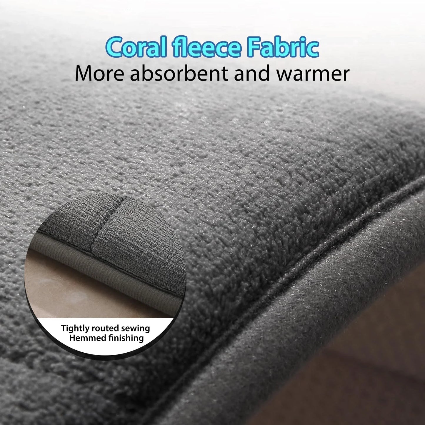 Luxury Dark Gray Memory Foam Bathroom Mat Set - 3 Piece Non-Slip & Ultra Absorbent Collection