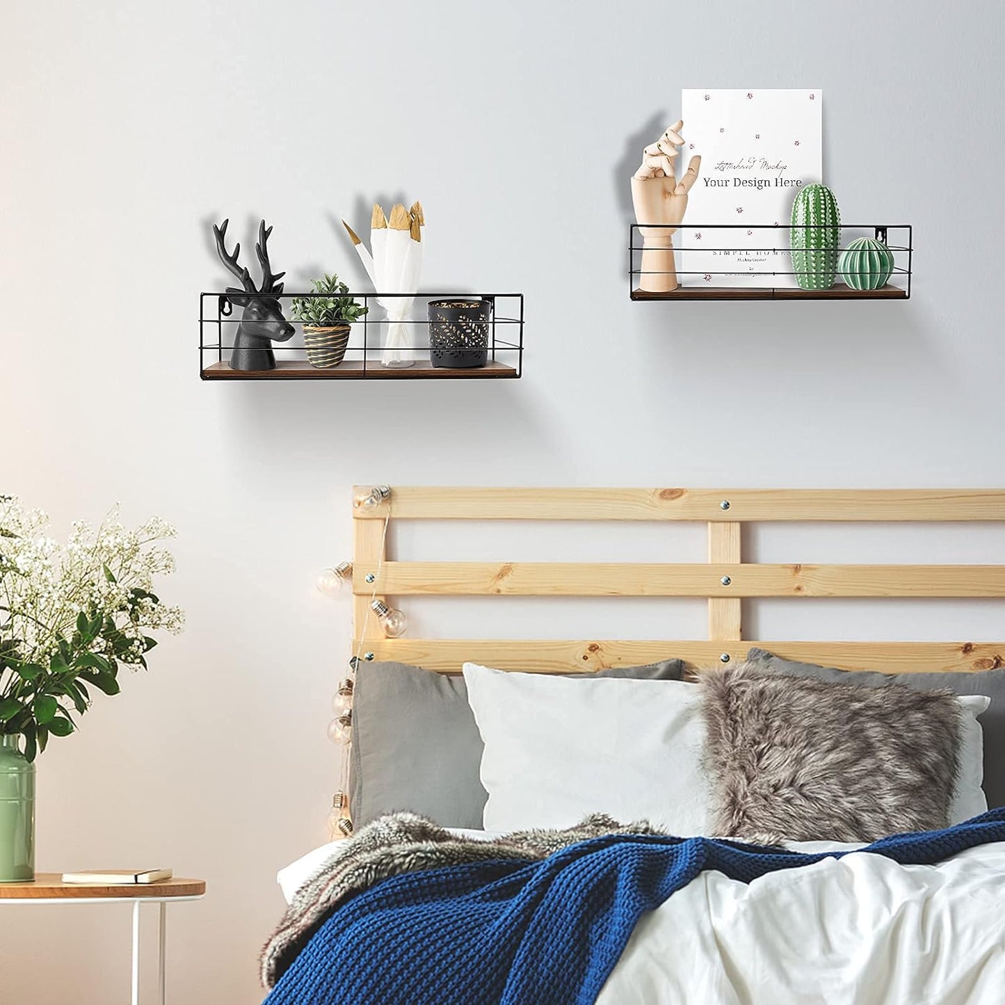Set of 2 Wall-Mounted Floating Shelves – Stylish Storage for Any Room