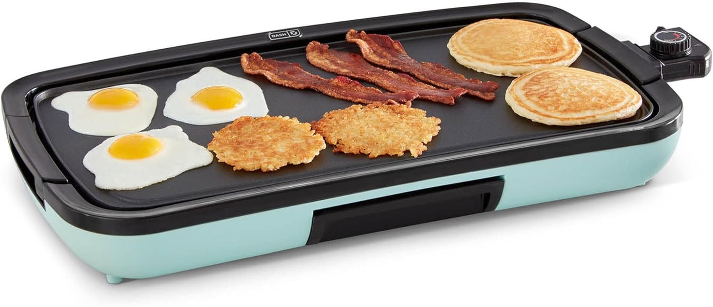 Deluxe Electric Griddle + aqua colored tray