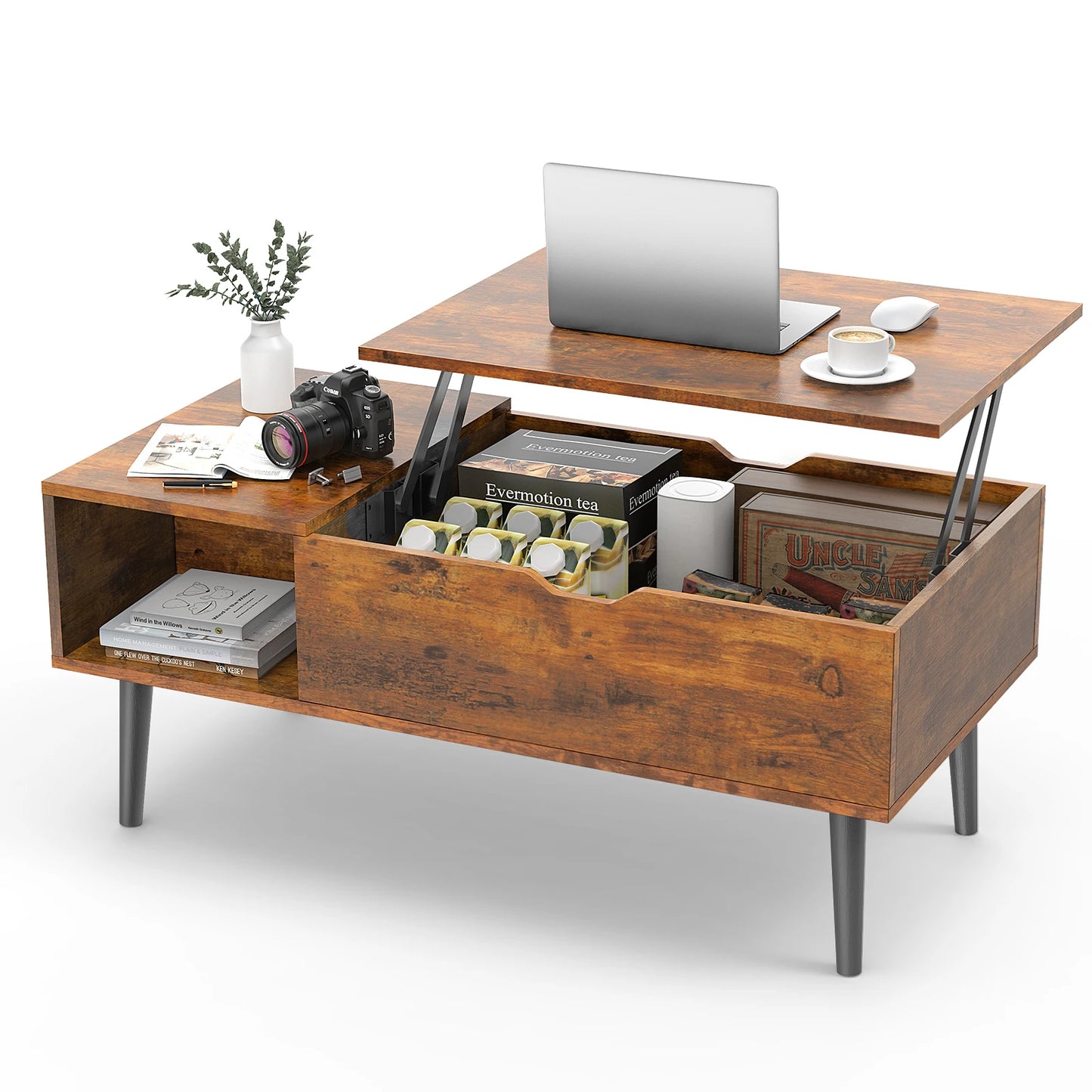 Lift Top Coffee Table with Adjustable Storage