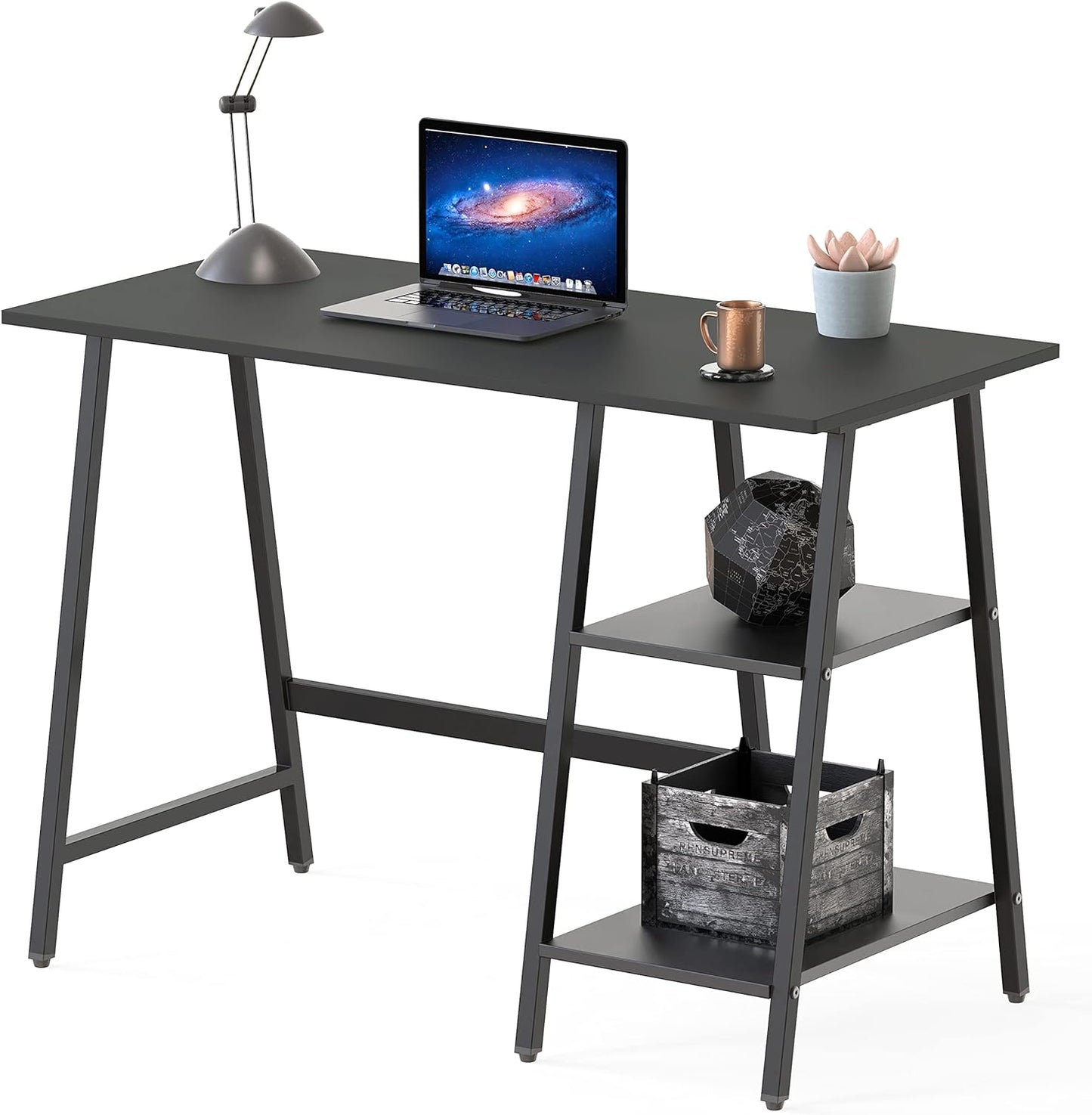 Trestle Room Office Computer Desk, Black
