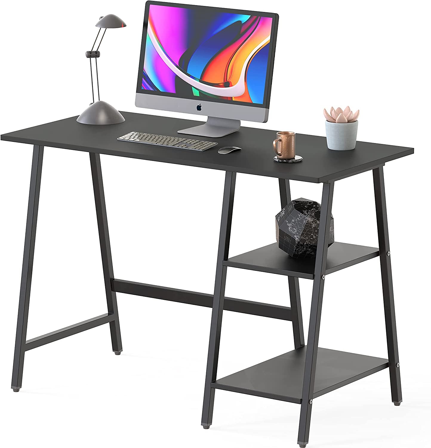 Trestle Room Office Computer Desk, Black