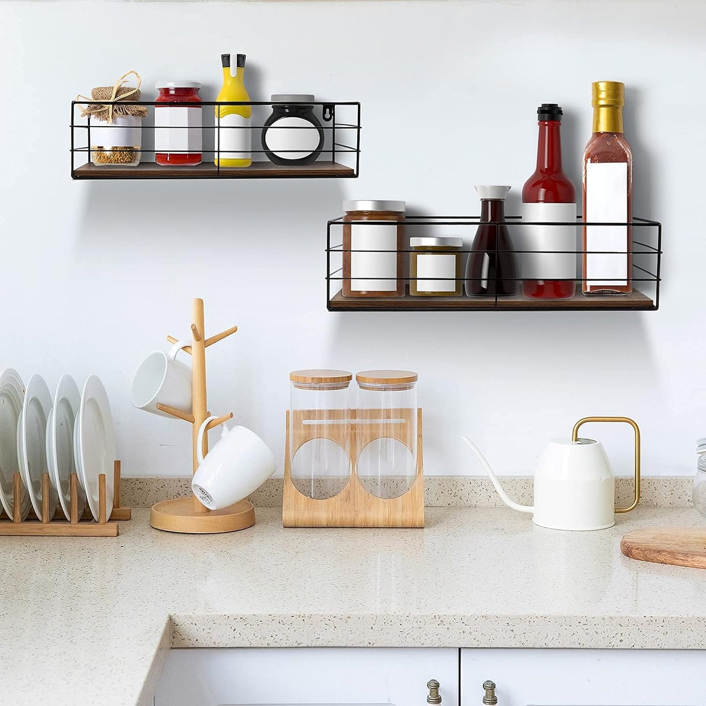 Set of 2 Wall-Mounted Floating Shelves – Stylish Storage for Any Room