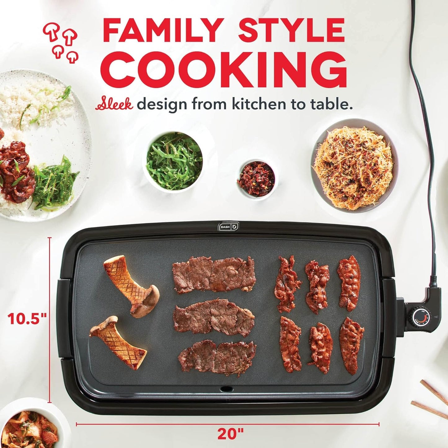 Deluxe Electric Griddle + aqua colored tray