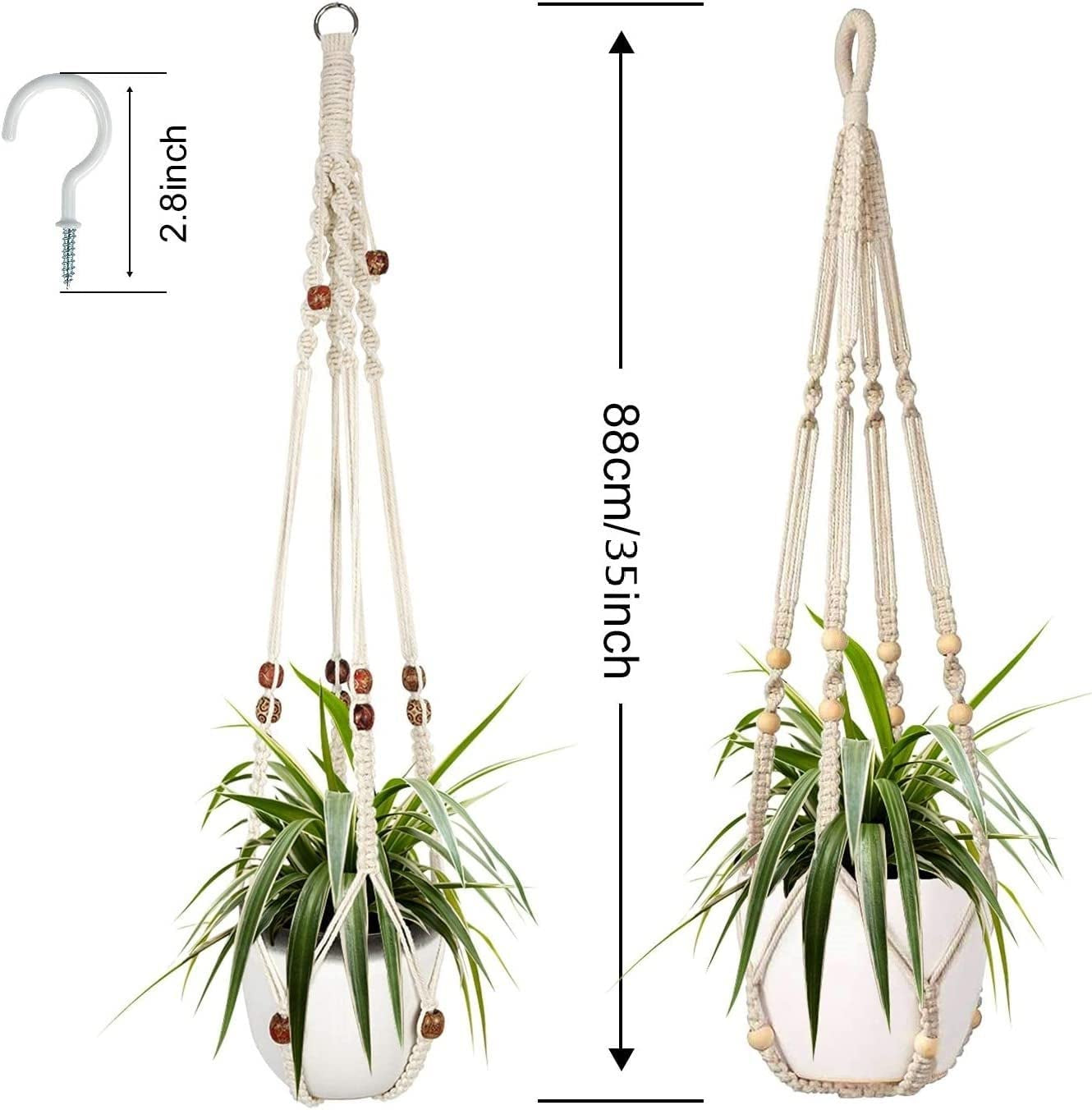 Macrame Plant Hanger, 2 Packs Plant Hangers