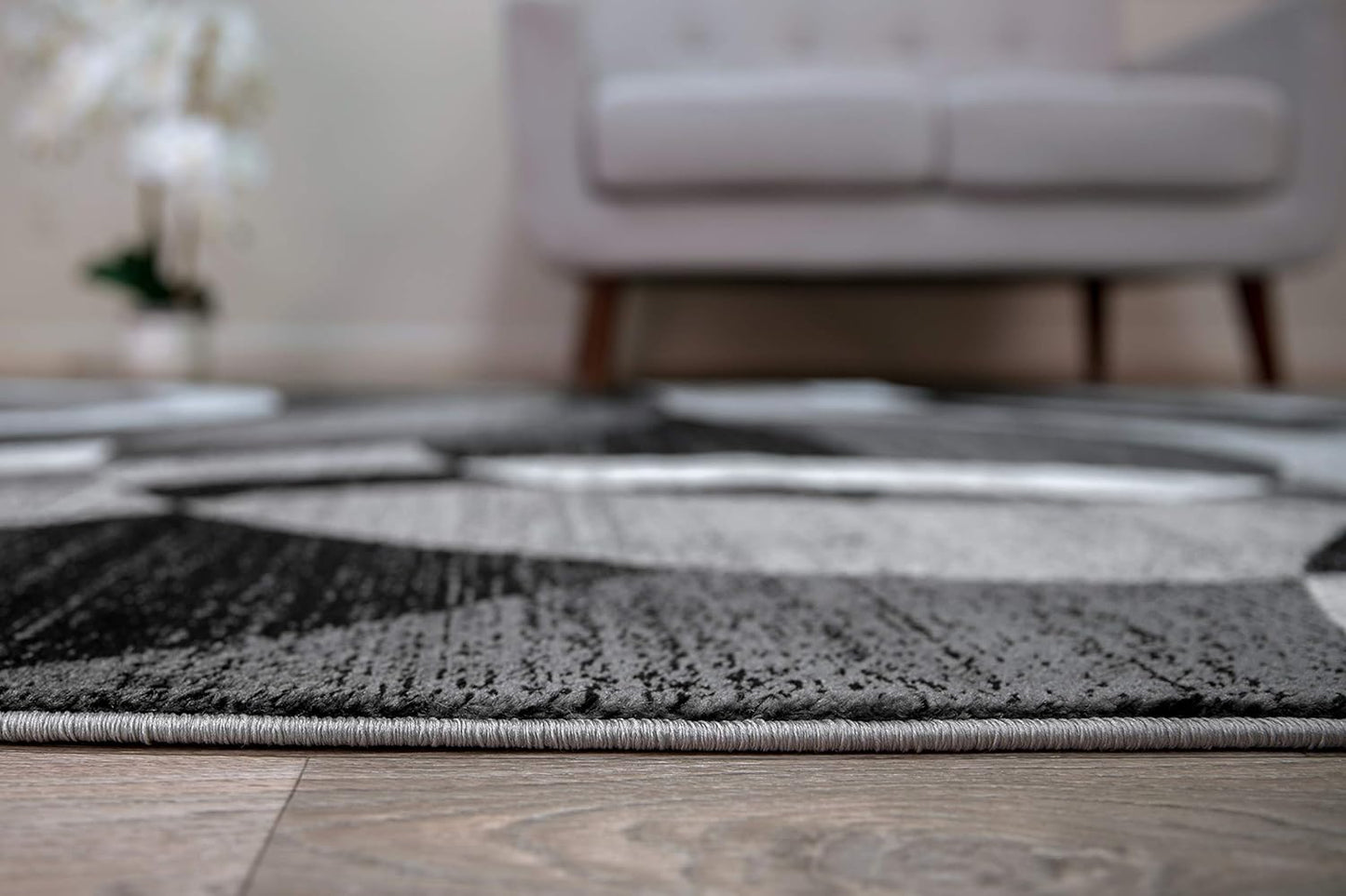 Contemporary Abstract Gray Area Rug
