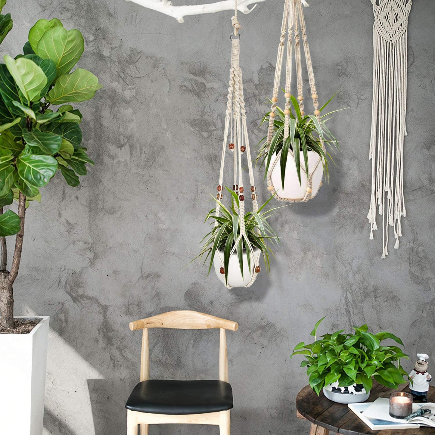 Macrame Plant Hanger, 2 Packs Plant Hangers