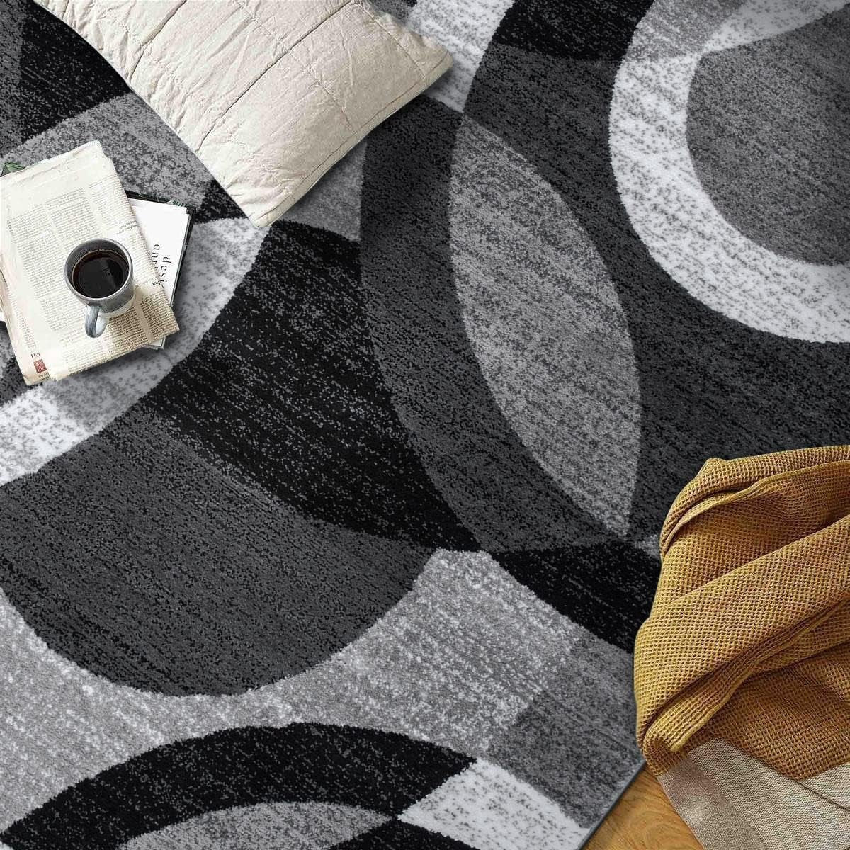 Contemporary Abstract Gray Area Rug