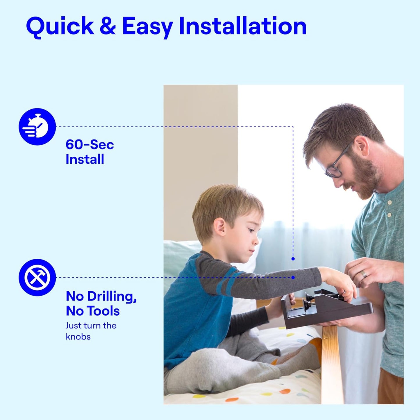 Bedside Gray Shelf for Bunk Bed & Top Bunk