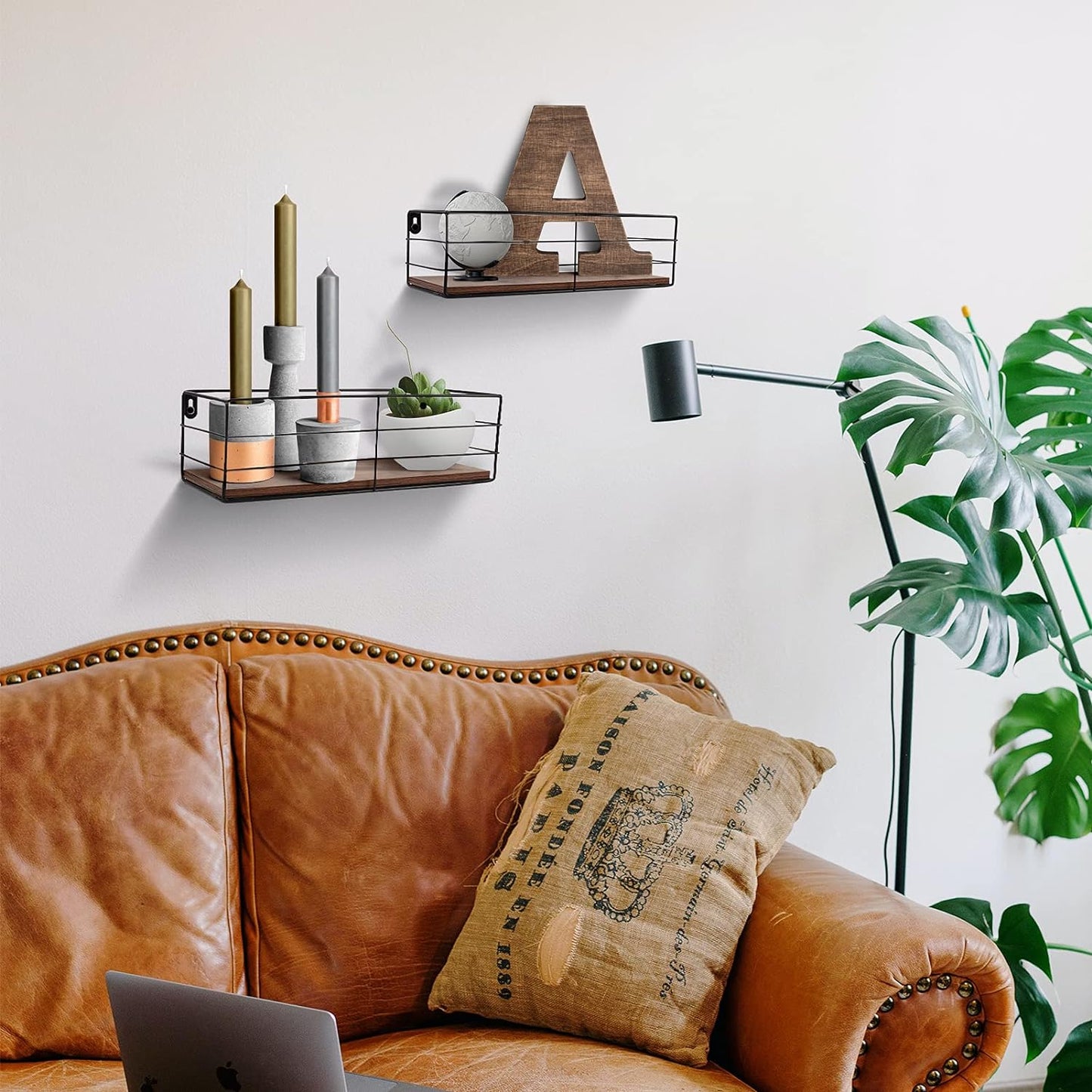 Set of 2 Wall-Mounted Floating Shelves – Stylish Storage for Any Room