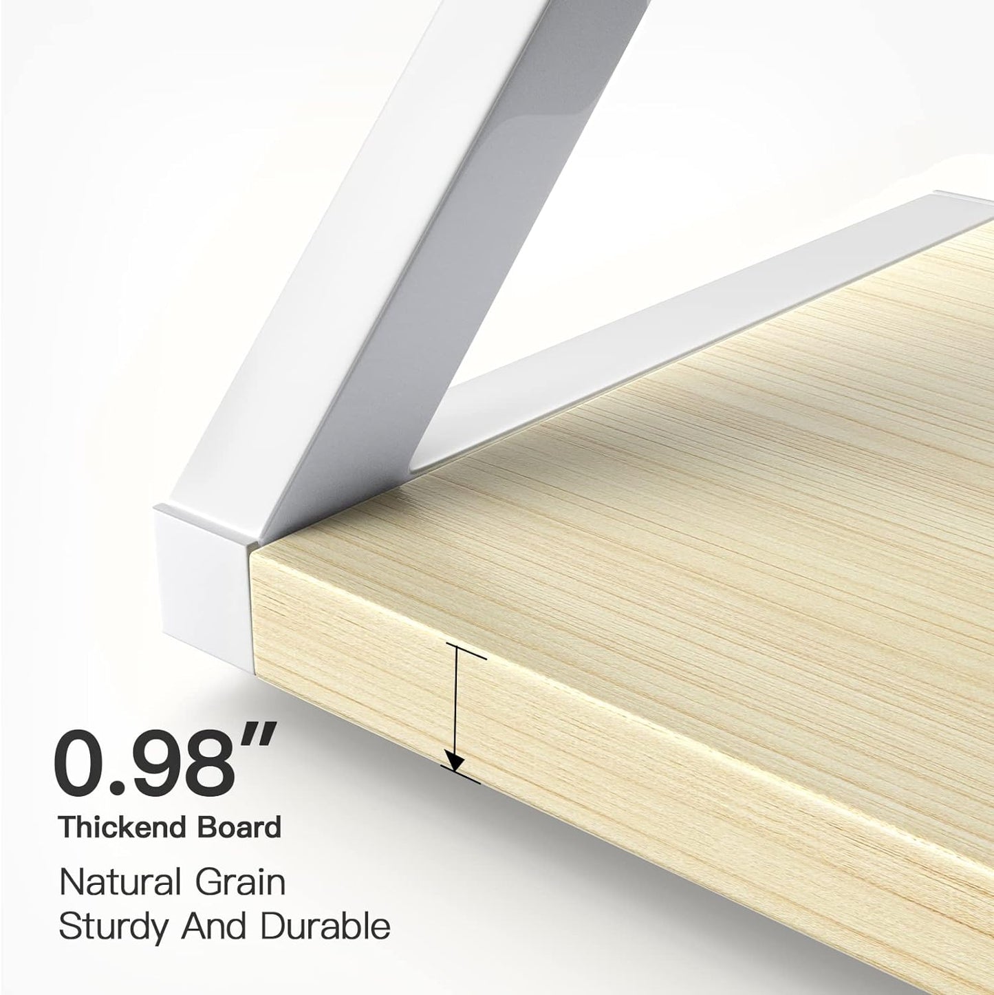 Desktop Printer Stand with 2 Tier Wood Storage Shelves