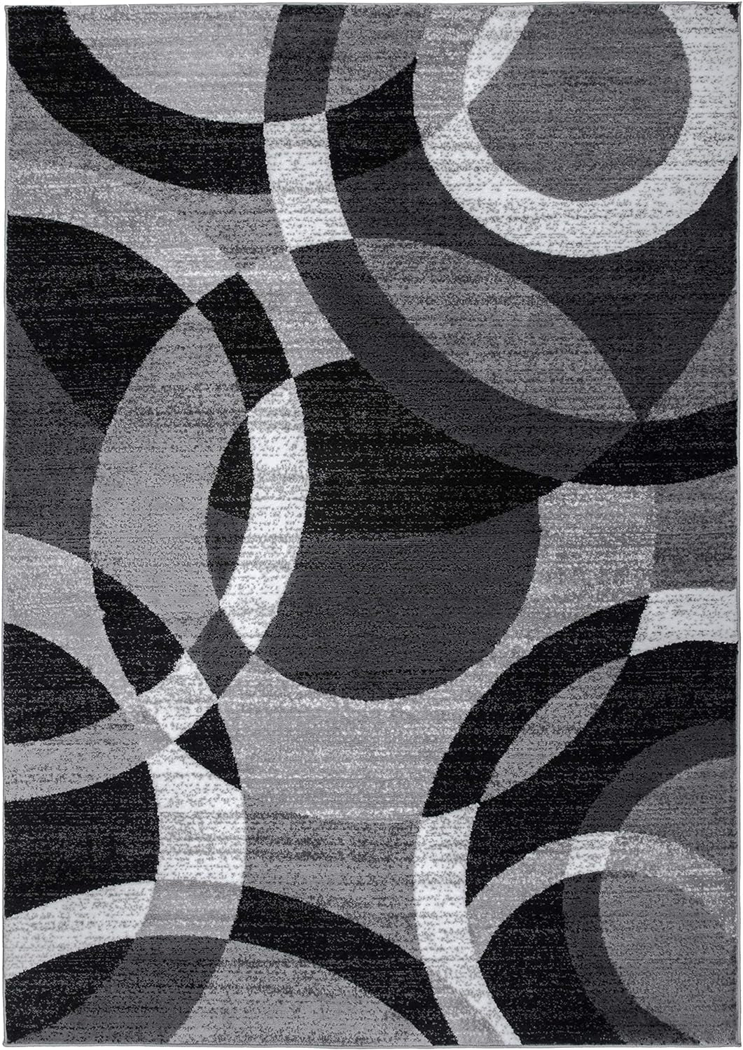 Contemporary Abstract Gray Area Rug