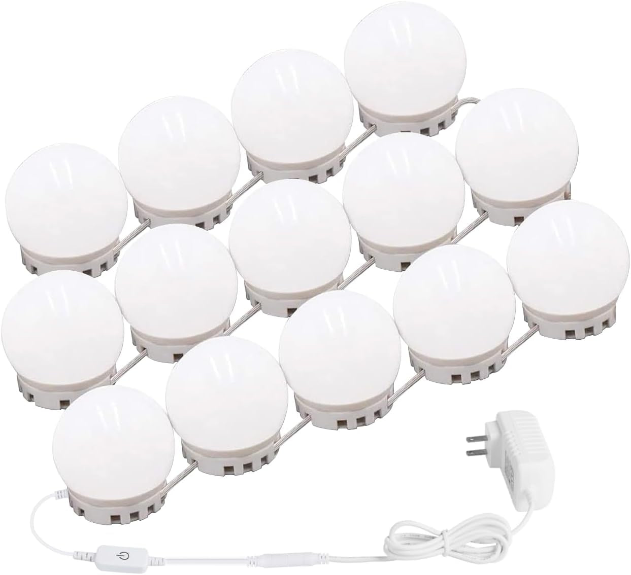 Hollywood Vanity Light Kit – 14 Dimmable Bulbs, 3 Color Modes, Plug-In Design