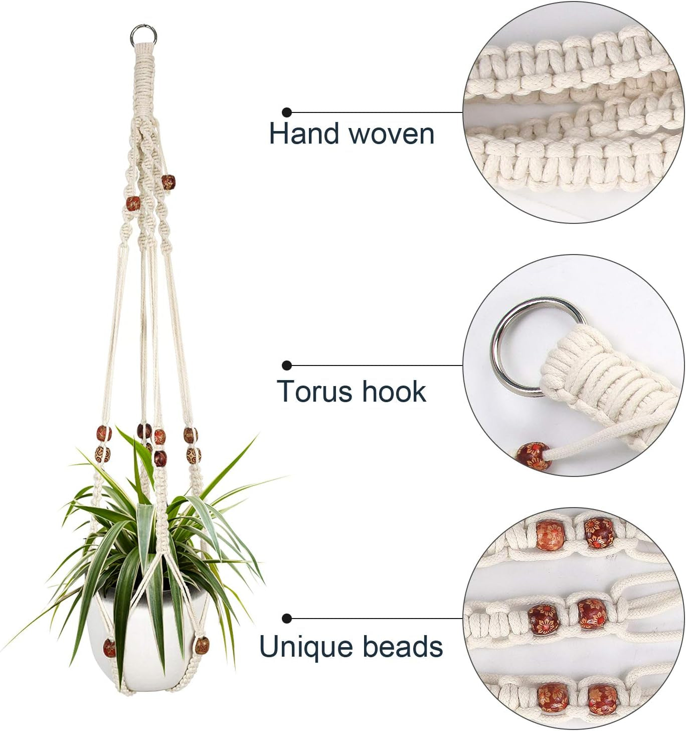 Macrame Plant Hanger, 2 Packs Plant Hangers