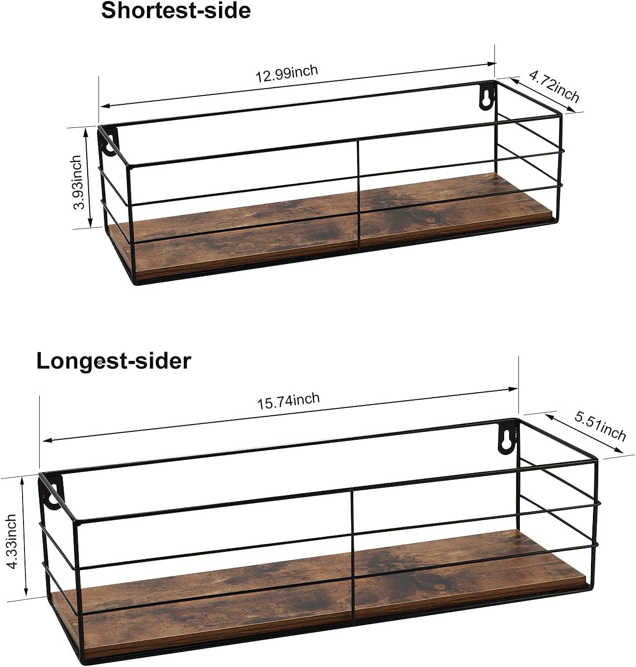Set of 2 Wall-Mounted Floating Shelves – Stylish Storage for Any Room