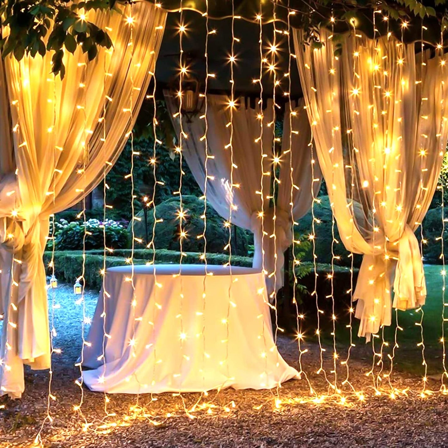 Hanging Fairy Lights with Remote, Connectable Waterproof Window Lights Outdoor Christmas Party, Warm White